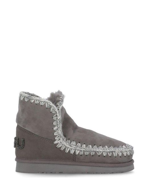 Mou Brown Eskimo 18 Contrast Stitched Ankle Boots