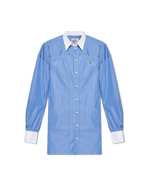 Vivienne Westwood Blue 'football' Striped Shirt, for men