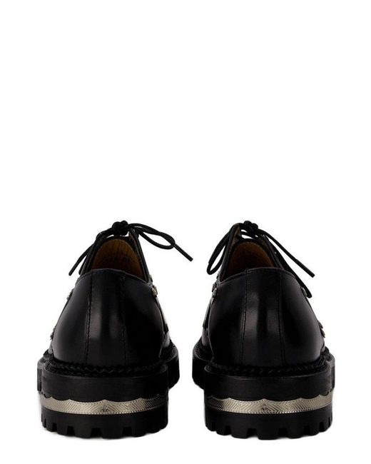 Toga Black Western Derby Shoes
