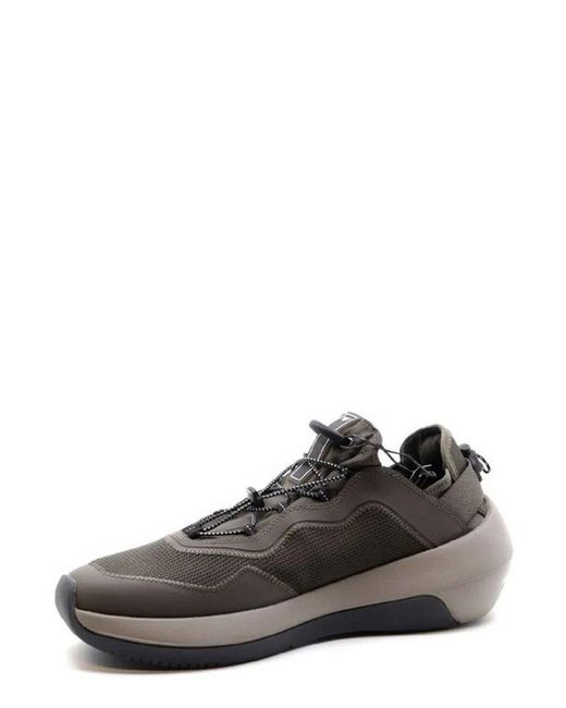 Emporio Armani Brown Drawstring Fastening Mesh Sneakers for men