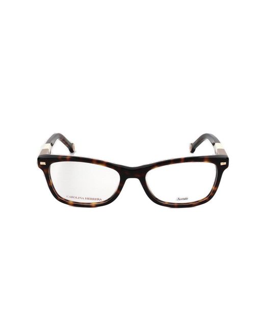 Rectangular Rim Designed Glasses Carolina Herrera Rectangular Frame Full Rim Optical Glasses in Black ...