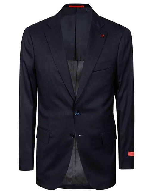 Isaia Blue Single-Breasted Blazer Jacket for men