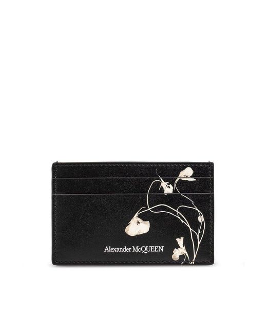 Alexander McQueen Black Logo Printed Cardholder for men