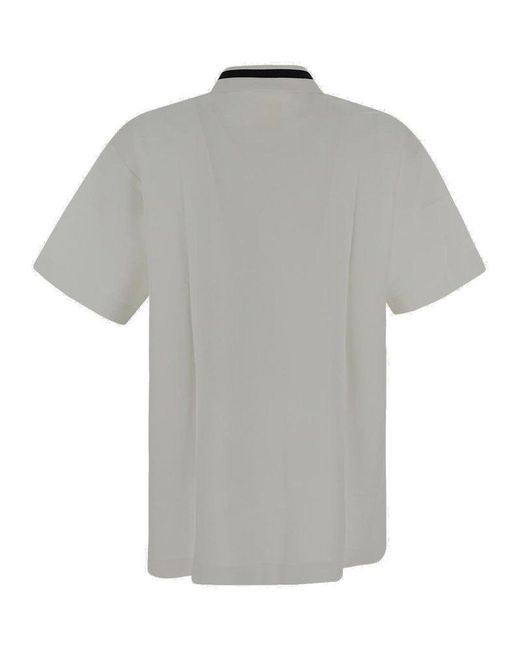 Givenchy Gray Logo Embroidered Polo Shirt for men