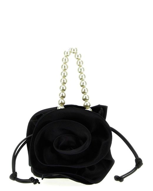Magda Butrym Magda Embellishedhandle Flower Bucket Bag in Black Lyst