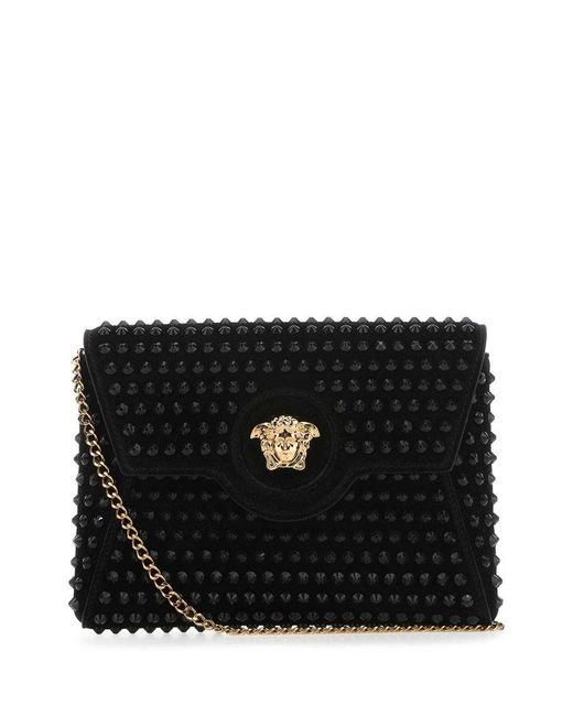 Versace Medusa Plaque Chainlink Crossbody Bag in Black Lyst
