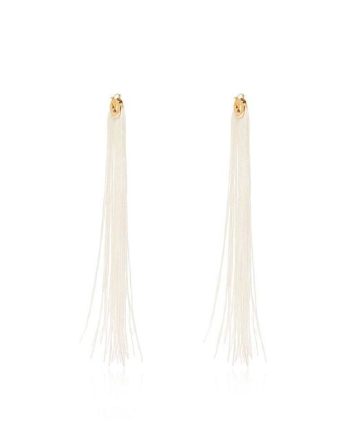 Jil Sander White Earrings With Long Tassels