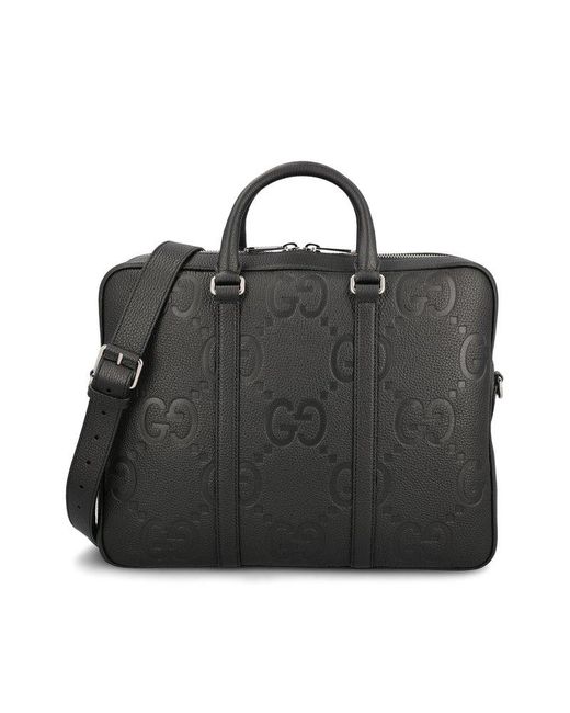 Gucci Black Jumbo Gg Briefcase for men