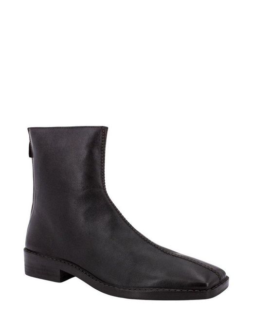 Lemaire Black Square-toe Ankle Boots for men