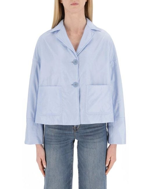 Aspesi Single-Breasted Blazer in Blue | Lyst