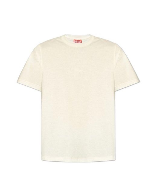 DIESEL White 't-must-slits-n2' T-shirt With Logo, for men