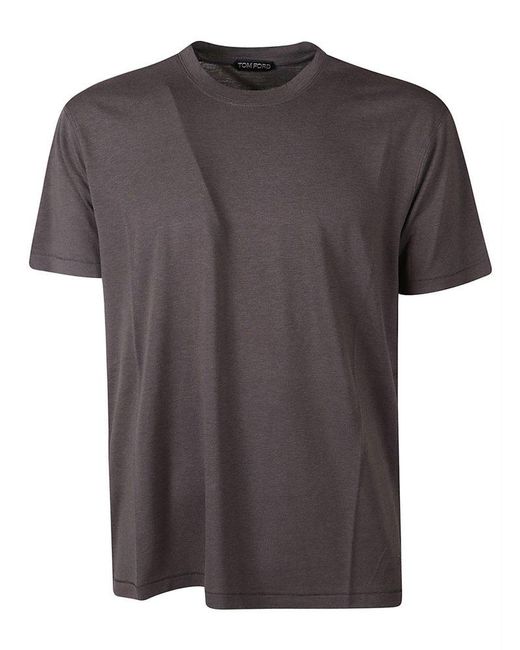 Tom Ford Gray Round Neck T-Shirt for men