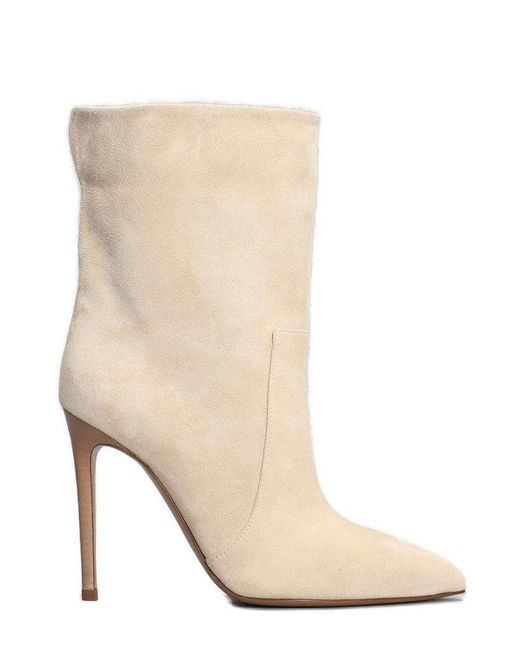 Paris Texas Natural Stiletto Pointed Toe Ankle Boots