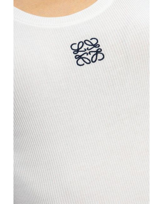 Loewe Top With Logo in White | Lyst