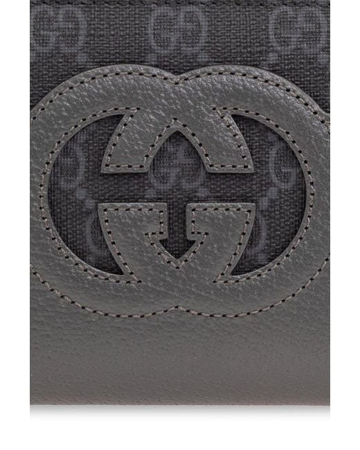 Gucci GG Logo Zipped Wallet in Gray for Men | Lyst