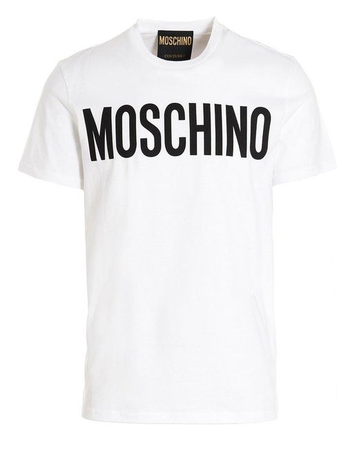 Moschino Black Logo Printed Crewneck T-shirt for men