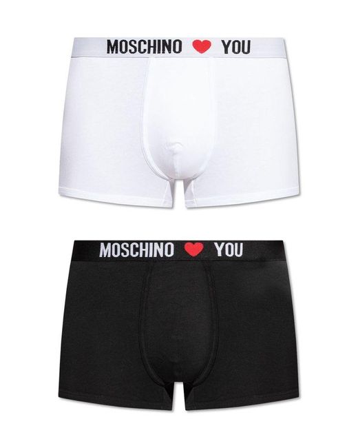 Moschino Black Two-Pack Of Boxers With Logo for men