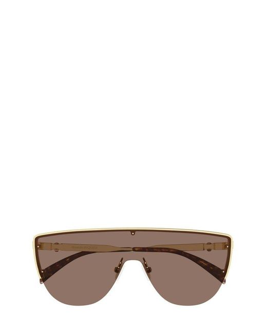 Alexander McQueen Gray Shiny Sunglasses for men