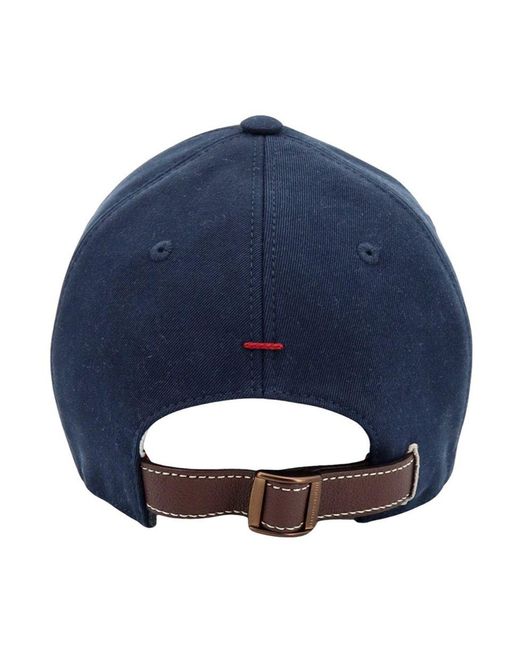 Brunello Cucinelli Blue Logo Embroidered Curved-peak Baseball Cap for men