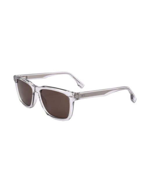 Boss Black Plastic Rectangular Sunglasses | Havana Frame, Z9 Green Multilayer Lens - View #4