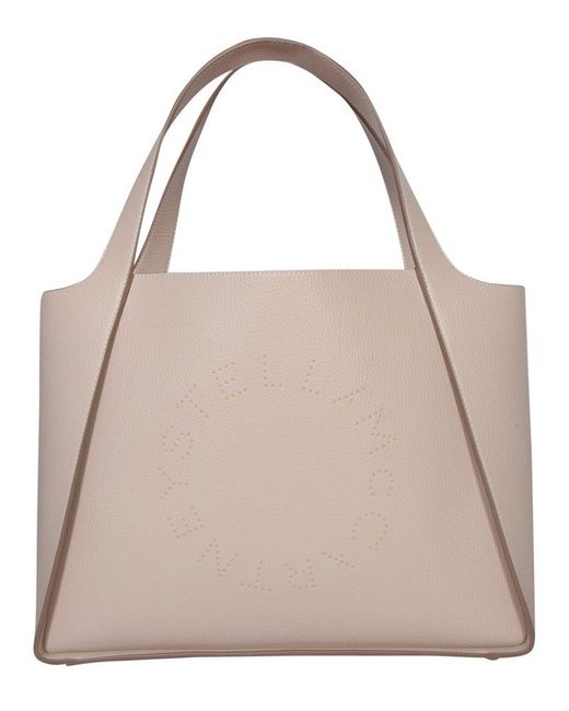 Stella McCartney Pink Logo Studded Open-top Tote Bag