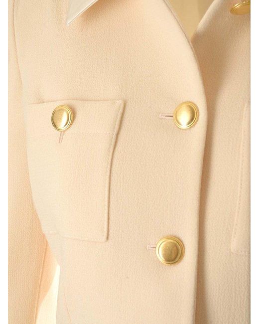 Alessandra Rich Natural Cropped Buttoned Jacket