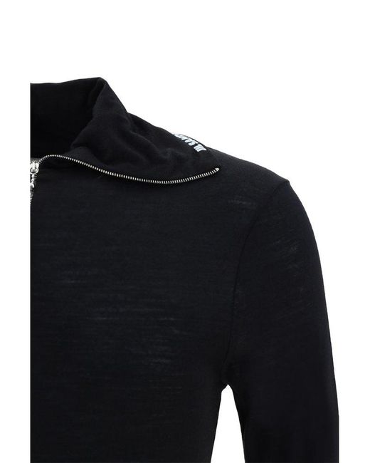 Jil Sander Blue + Zip Detailed Long-sleeved Sweatshirt for men
