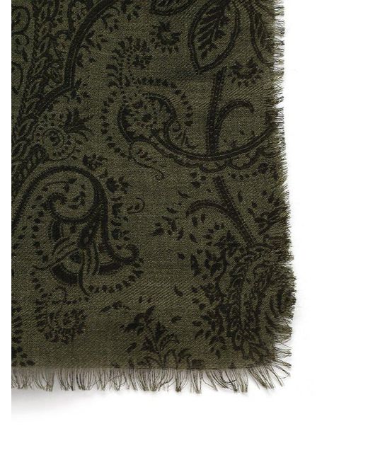 Etro Green Scarf In Wool And Cashmere for men