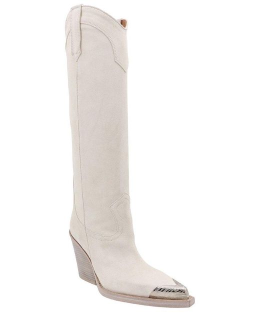 Paris Texas White El Dorado Pointed Toe Boots