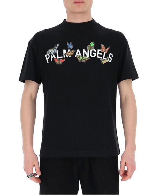 Palm Angels Butterfly Print T-shirt in Black for Men | Lyst