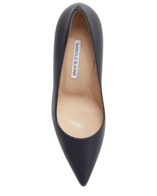 Manolo Blahnik Blue Tora Slip-On Pumps