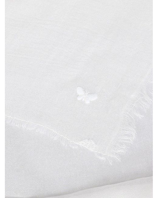 Weekend by Maxmara White Butterfly Embroidered Stole