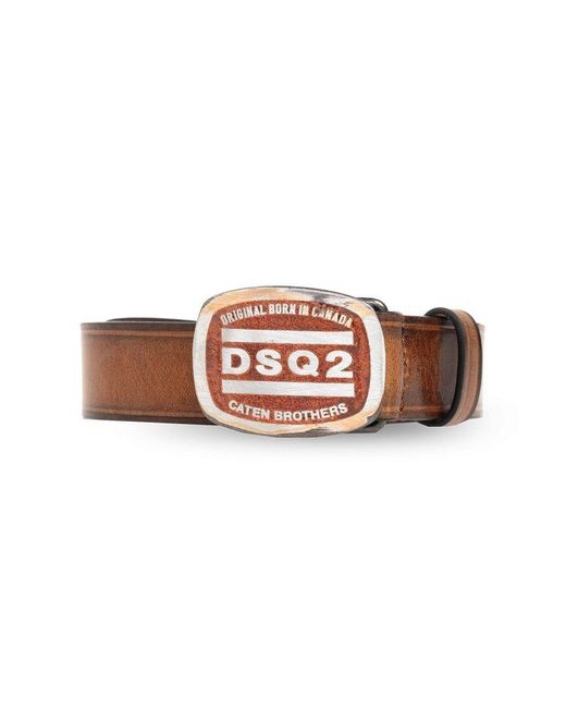 DSquared² Brown Logo-buckle Fastened Belt for men