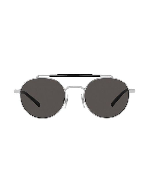 Dolce & Gabbana Black Round Frame Sunglasses for men