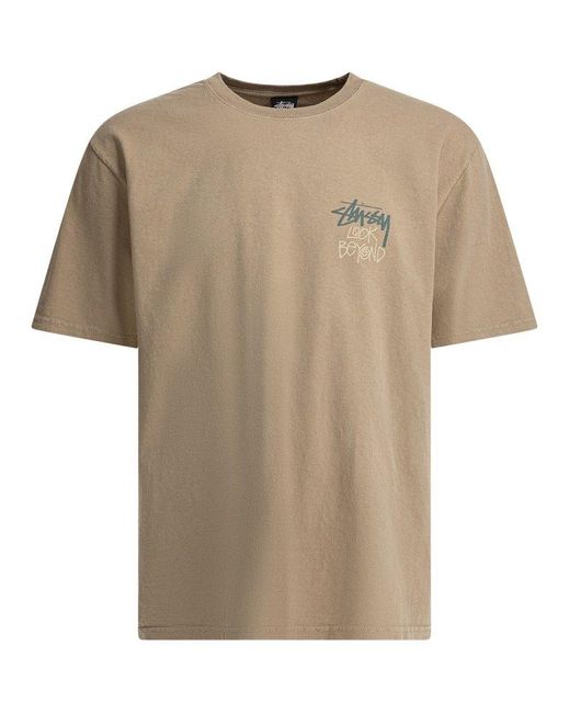 Stussy Pigment Dyed Look Beyond T-Shirt in Natural for Men