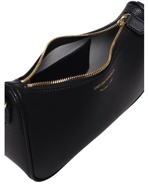 Emporio Armani Shoulder Bag With Printed Logo in Black | Lyst