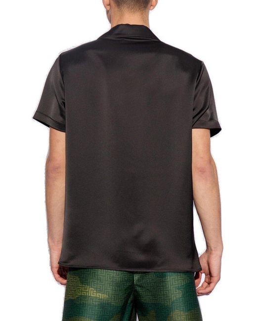 Balmain Black Short-sleeved Shirt, for men