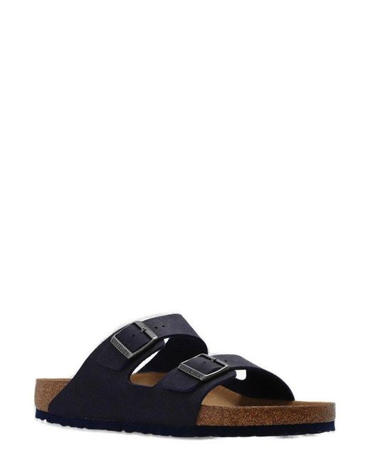 Birkenstock Black Arizona Vegan Double-Buckle Slides for men