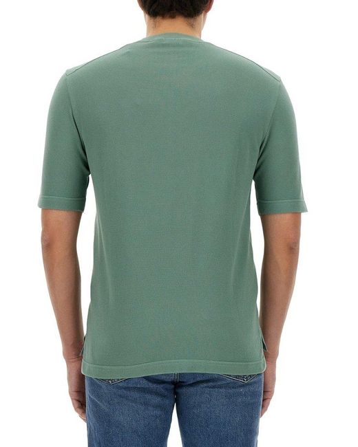 Zegna Green T-Shirt With Logo for men