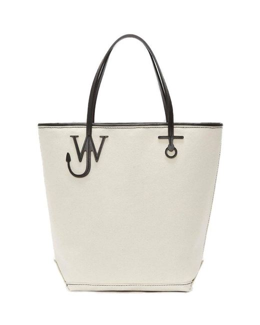 J.W. Anderson White Jw Tall Anchor Logo Plaque Tote Bag