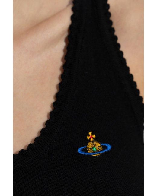 Vivienne Westwood Black Orb Embroidered Knitted Dress