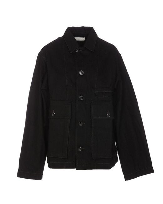 Lemaire Black Boxy Button-up Shirt Jacket for men