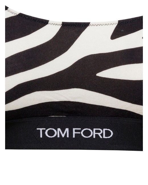 Tom Ford Black Optical Zebra Printed Signature Bralette