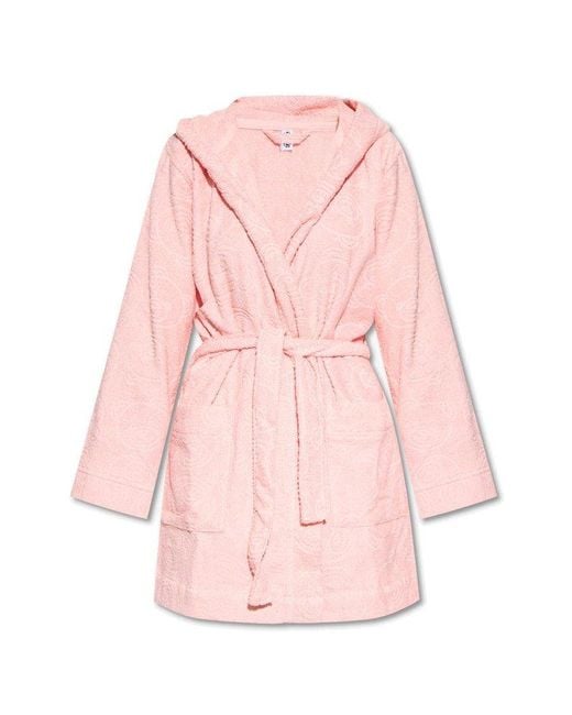 Moschino Pink Belted Hooded Bathrobe