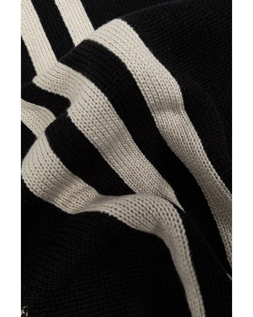 Y-3 Black Striped Scarf for men