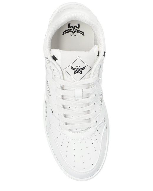 MCM White Neo Terrain Lace-up Sneakers