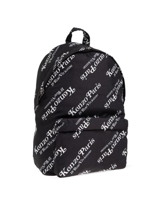 KENZO Black Backpack With Logo, for men