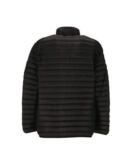 Stone Island Black Compass-patch Zipped Puffer Jacket for men