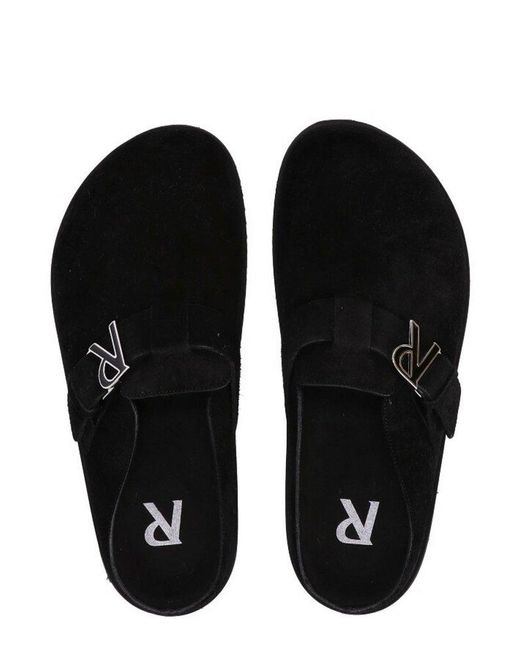 Represent Black Initial Logo Plaque Slippers for men
