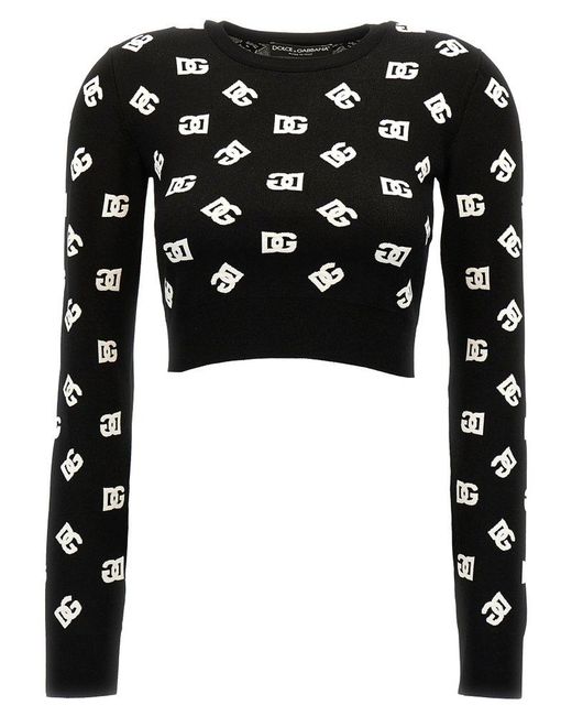 Dolce & Gabbana Black All Over Logo Sweater Sweater, Cardigans